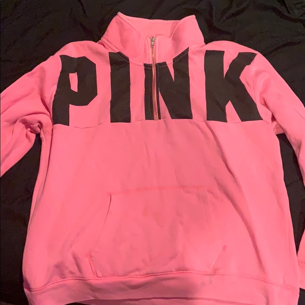 VS Pink quarter zip pullover